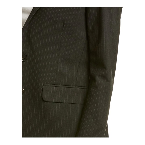 THE KOOPLES Women’s Black striped wool-blend fitted single breasted suit jacket - Picture 3 of 12